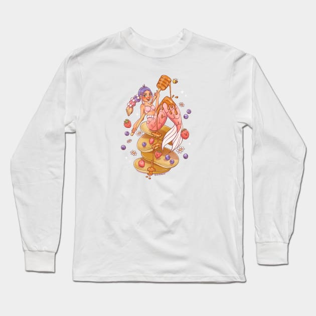 Pancake mermaid Long Sleeve T-Shirt by Miikoluna